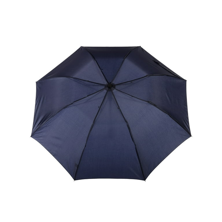 (navy blue)Totes Recycled Canopy Auto Open Umbrella - BagNook