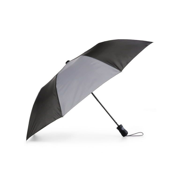 (black/gray)Totes Recycled Canopy Auto Open Umbrella - BagNook