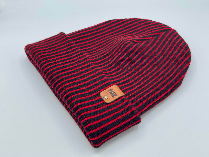 Cuffed Traditional Wide Ribbed, Red/Black