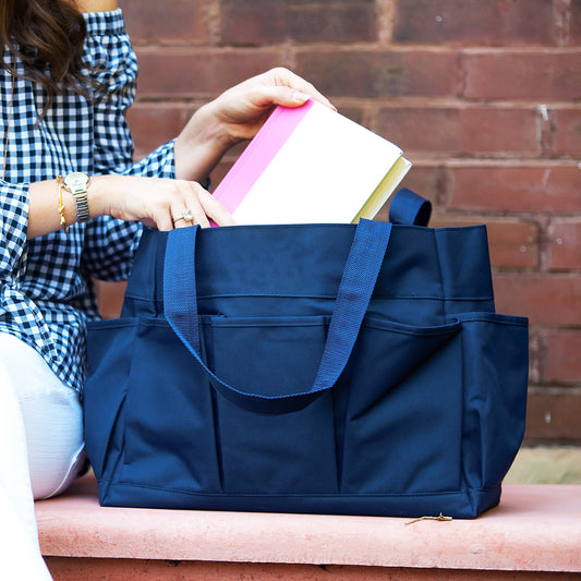 Navy Carry All - Large Roomy Tote - Viv & Lou® - BagNook