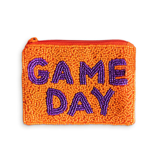Orange & Purple Game Day Beaded Coin Purse by Viv & Lou® - BagNook