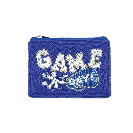 Royal Blue Biggest Fan Beaded Coin Purse by Viv & Lou® - BagNook