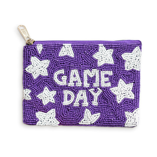 Purple Game Day Beaded Coin Purse by Viv & Lou® - BagNook