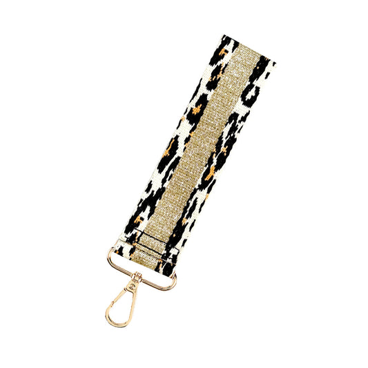 Leopard & Gold Stripe - Wristlet Strap by Viv & Lou® - BagNook