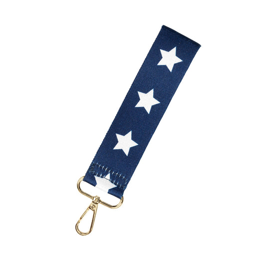 Navy Star - Wristlet Strap w/gold tone metal hardware by Viv & Lou® - BagNook