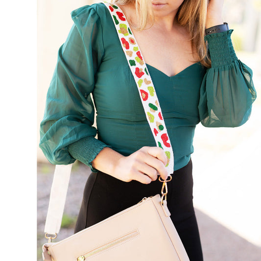 Festive Leopard Beaded - Cross Strap by Viv & Lou® - BagNook