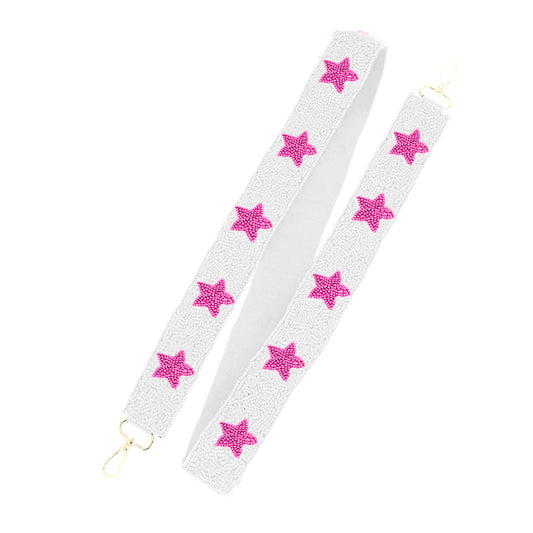 Hot Pink Star Beaded - Cross Strap by Viv & Lou® - BagNook