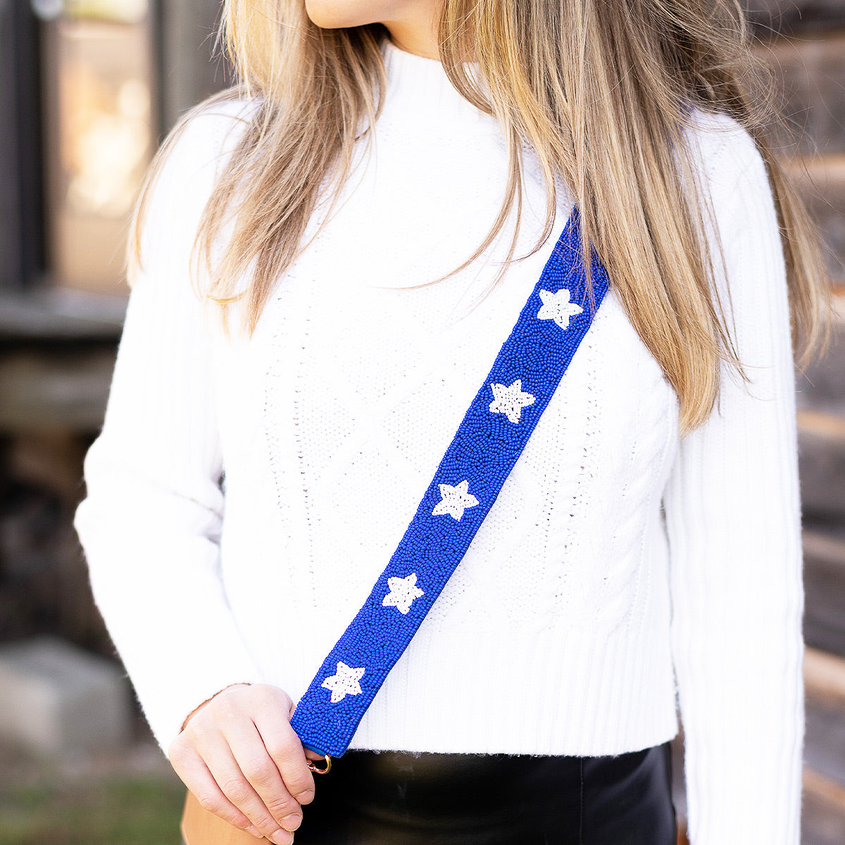 Royal Blue Star Beaded - Cross Strap by Viv & Lou® - BagNook