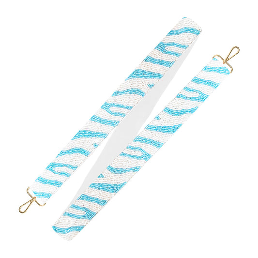 Light Blue Tiger Stripe Beaded - Cross Strap by Viv & Lou® - BagNook