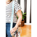 Load image into Gallery viewer, Light Blue Tiger Stripe Beaded - Cross Strap by Viv & Lou® - BagNook
