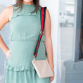 Load image into Gallery viewer, Black, Red & Green Stripe Cross Strap by Viv & Lou® - BagNook
