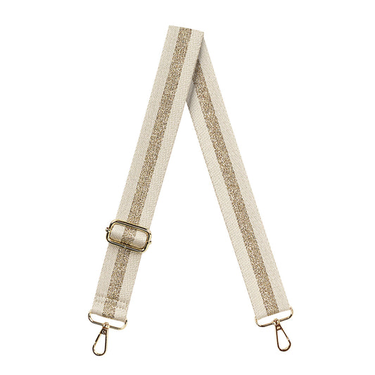 Natural Glitter Stripe Cross Strap by Viv & Lou® - BagNook