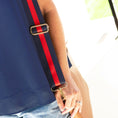 Load image into Gallery viewer, Navy & Red Stripe Crossbody Strap by Viv & Lou® - BagNook
