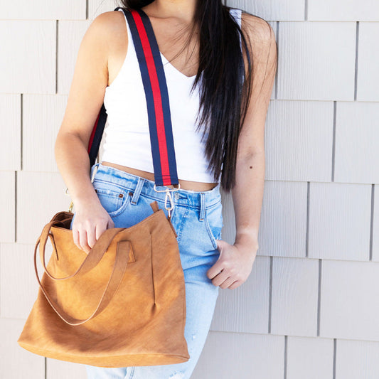 Navy & Red Stripe Crossbody Strap by Viv & Lou® - BagNook