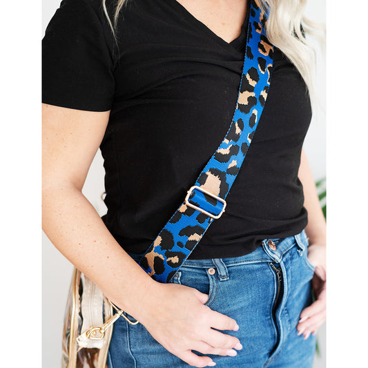 Royal Blue Leopard Cross Strap by Viv & Lou® - BagNook