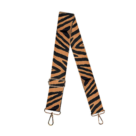 Tiger Crossbody Strap w/gold tone metal hardware by Viv & Lou® - BagNook