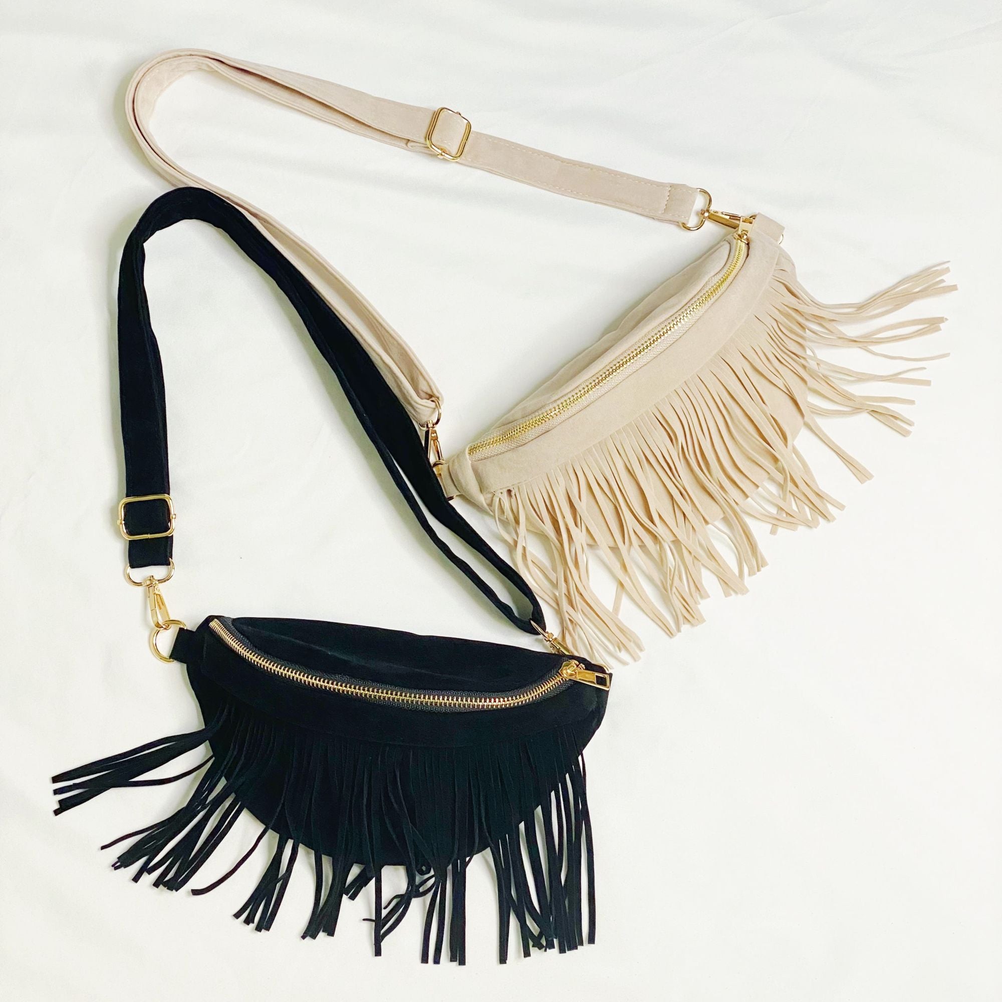 Fringed Or Not Sling Bag w/ Detachable Fringe - BagNook