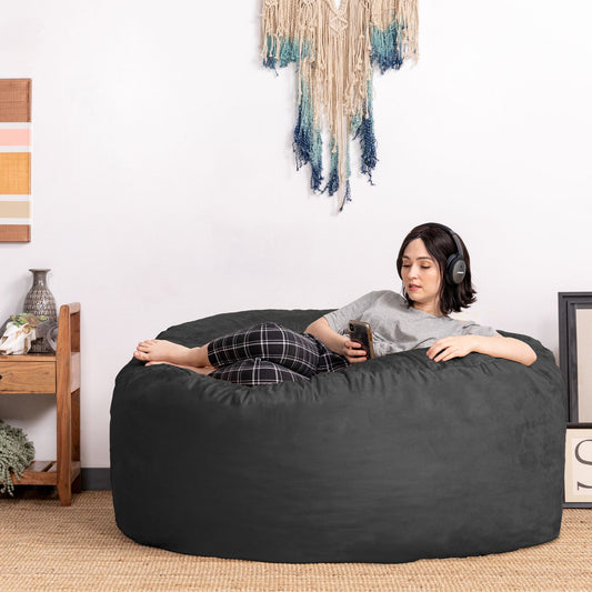 Jaxx Saxx 5 Ft Large Bean Bag, Black - BagNook
