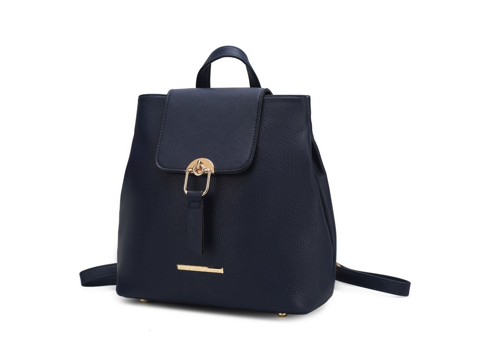 (navy)Ingrid Vegan Leather Convertible Daypack by Mia k - BagNook