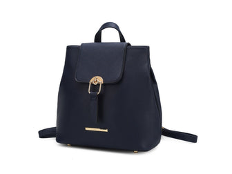 (navy)Ingrid Vegan Leather Convertible Daypack by Mia k - BagNook