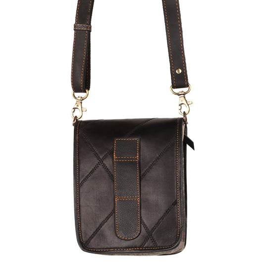Harley Black Crossbody - Upcycled - BagNook
