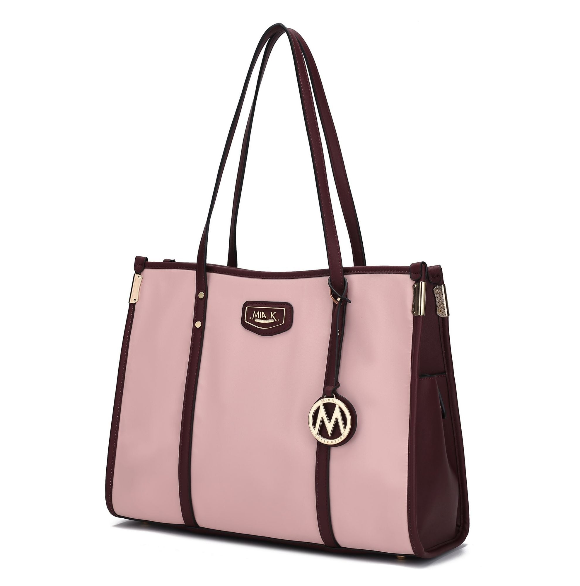 (blush-burgundy)Kindred Oversize Tote Vegan Leather by Mia k - BagNook