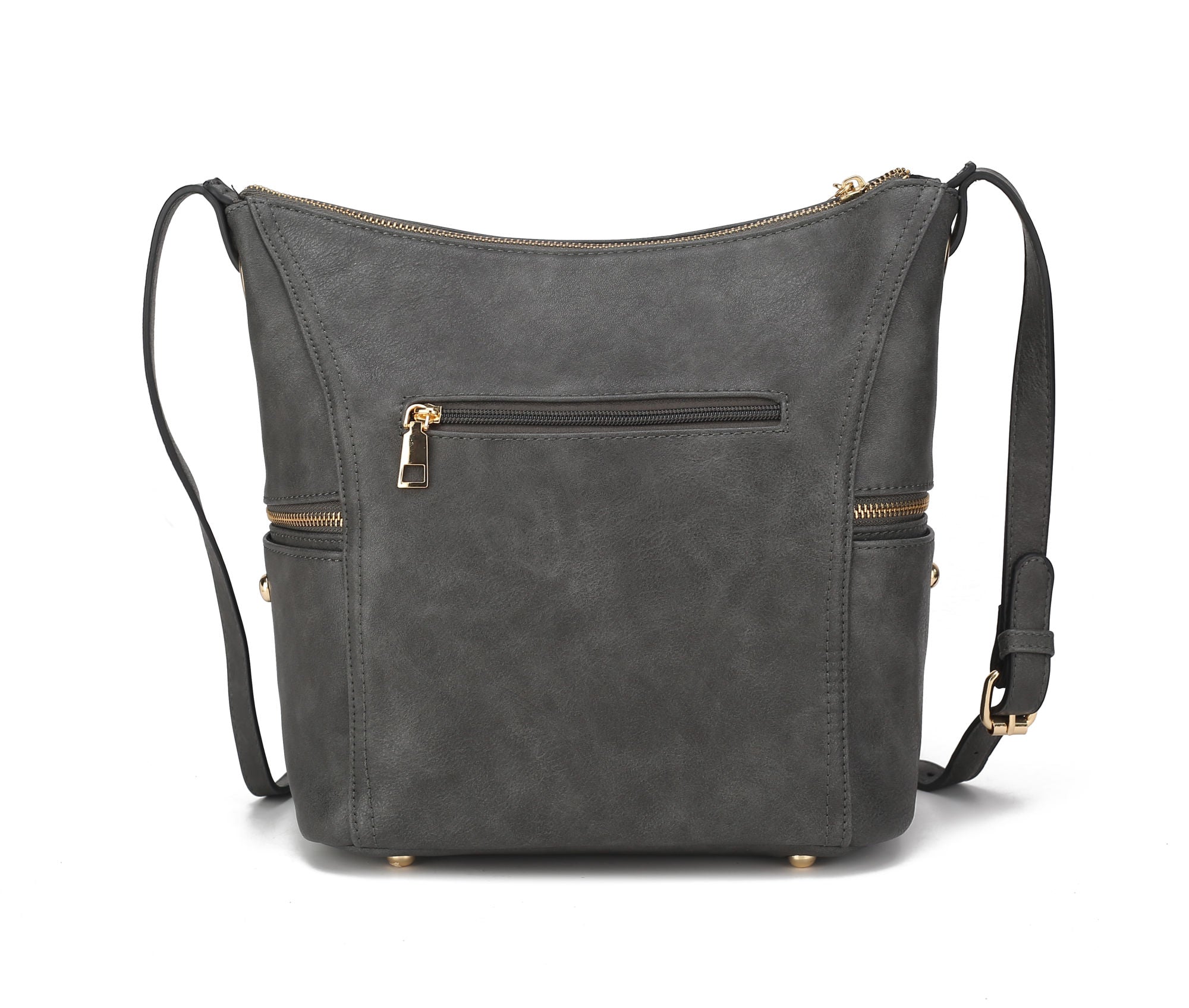 (charcoal)Lux Hobo Bag with Wallet by Mia K - BagNook