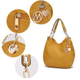 Load image into Gallery viewer, (mustard yellow)Ashley Vegan Leather Hobo Bag with Wallet - 2 pieces by Mia k - BagNook
