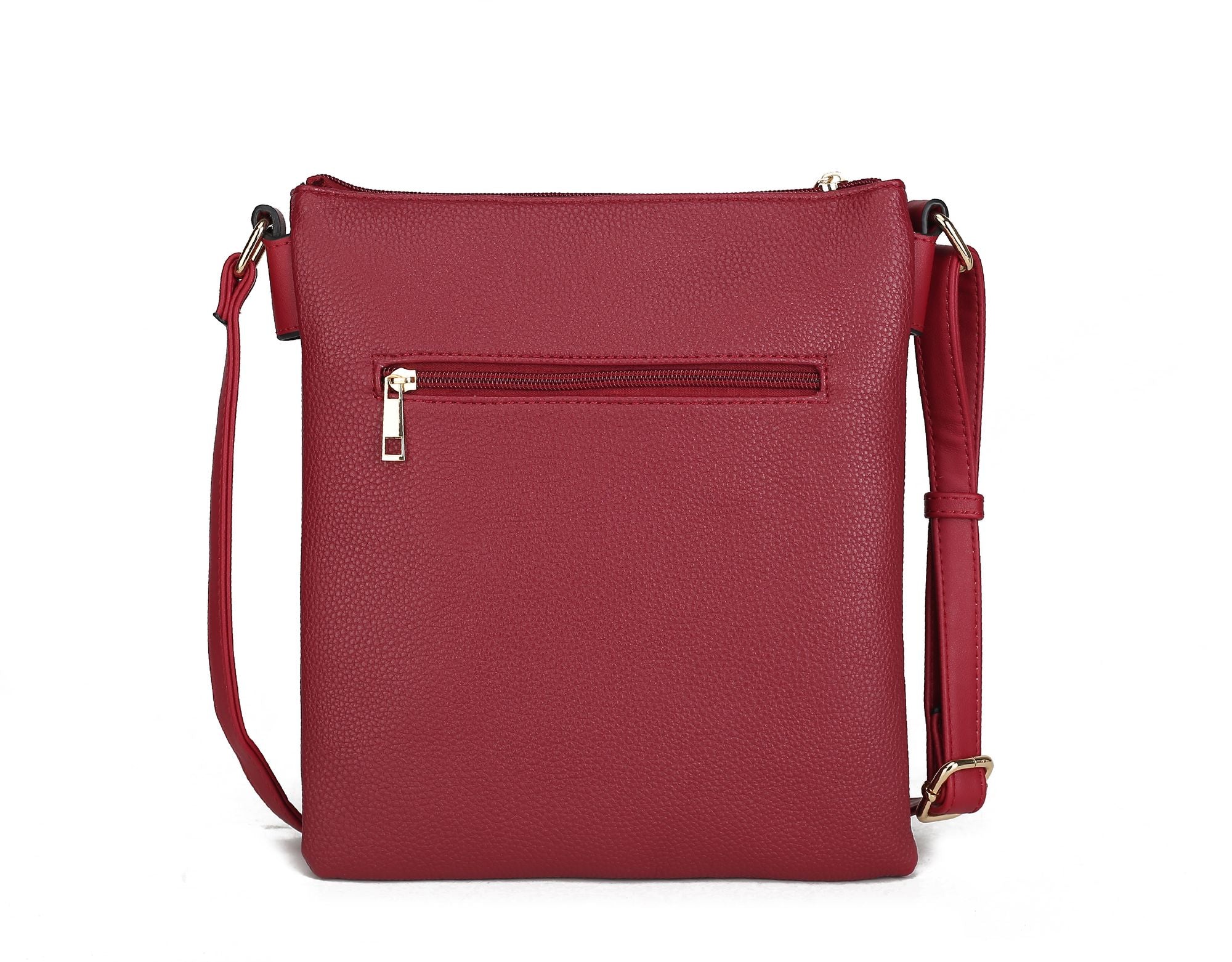 (red)Lilian Vegan Leather Crossbody by Mia k - BagNook