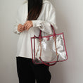 Load image into Gallery viewer, (red)Diva PVC Tote Bag with Tweed Bucket Bag by Mia K. - BagNook
