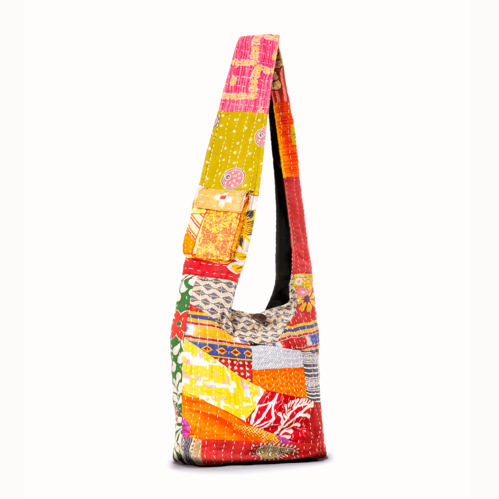 Kathmandu Collection | Kantha Patchwork Crossbody/Hobo Bag - BagNook