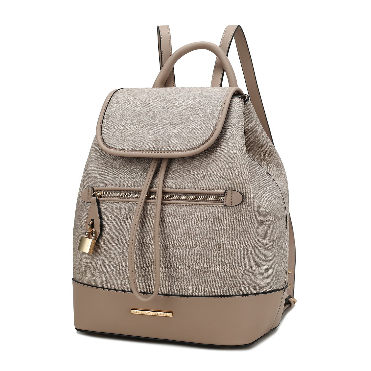 (taupe)Porsha Vegan Leather Daypack by Mia K - BagNook