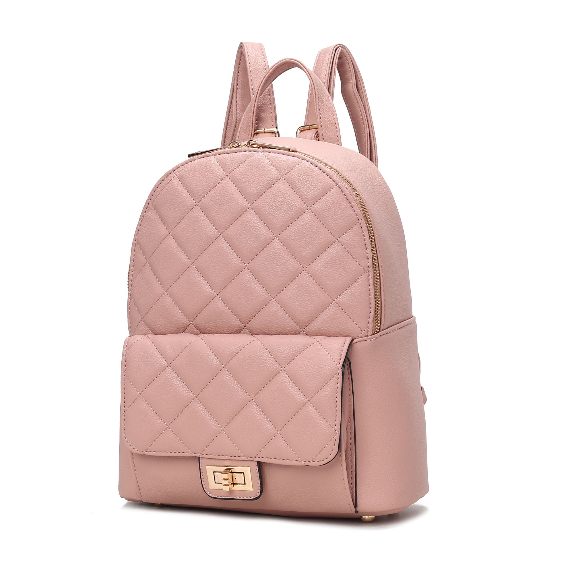 (mauve)Dimitria Quilted Daypack by Mia K - BagNook