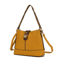 Load image into Gallery viewer, (mustard)Ezra Snake Embossed Shoulder Handbag by Mia K - BagNook
