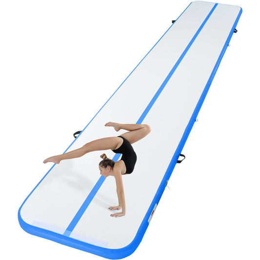 VEVOR Gymnastics Inflatable Air Mat, 4" Thick, 20ft Blue - BagNook