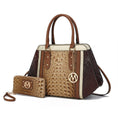 Load image into Gallery viewer, (taupe chocolate)Daisy Croco Satchel & Wallet by Mia K - BagNook
