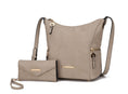 Load image into Gallery viewer, (taupe)Lux Hobo Bag with Wallet by Mia K - BagNook

