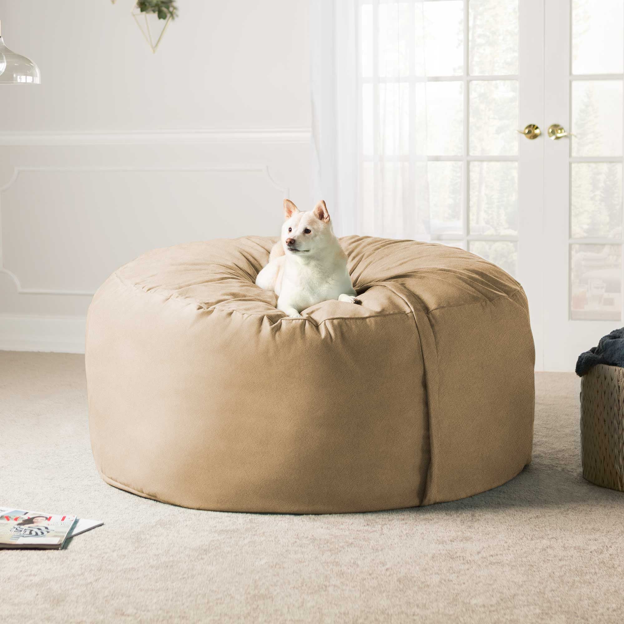 Jaxx Saxx 5 Ft Large Bean Bag, Camel - BagNook
