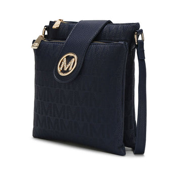 (navy)Marietta M Signature Crossbody Bag by Mia K - BagNook