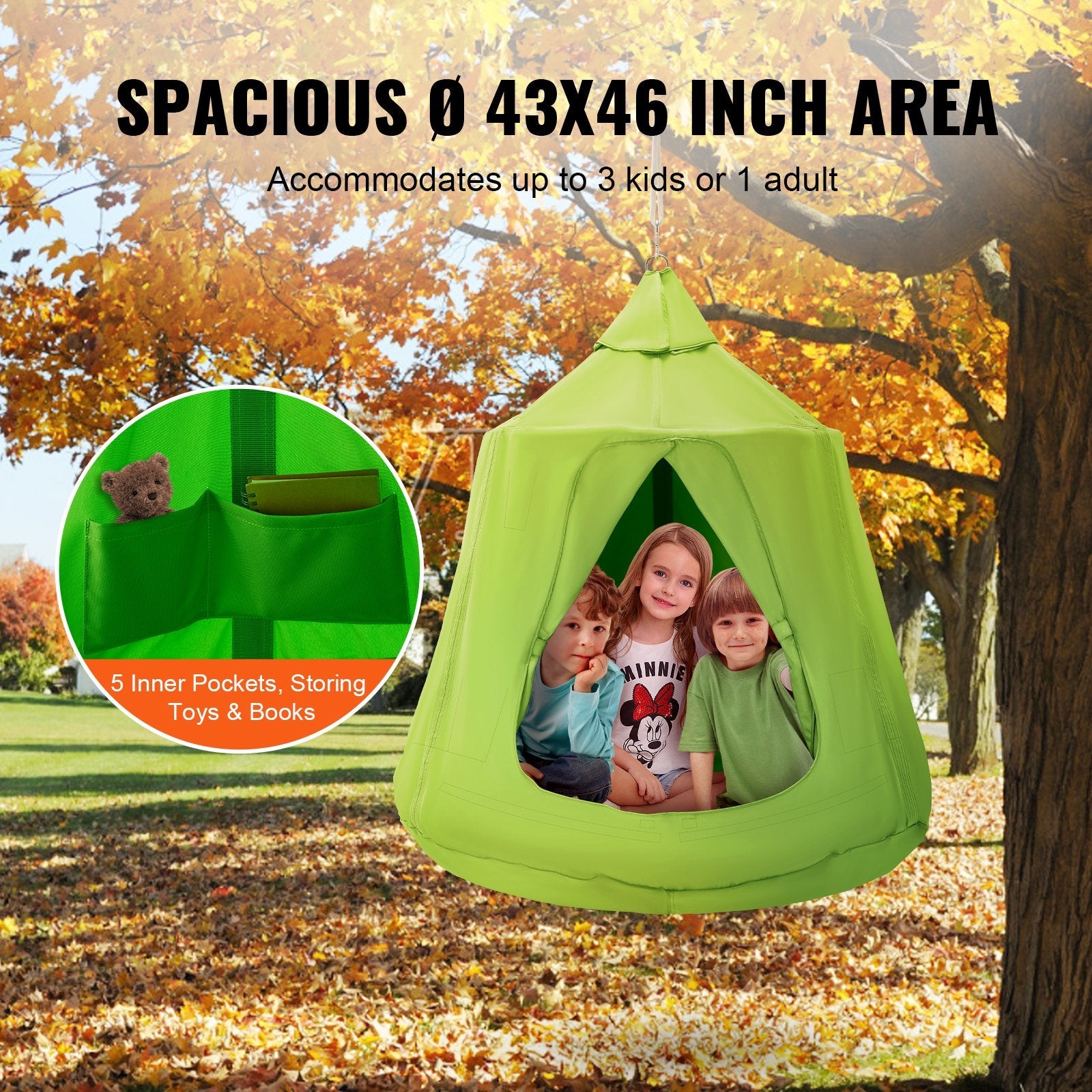Hanging Tree Tent - Kids Green - BagNook