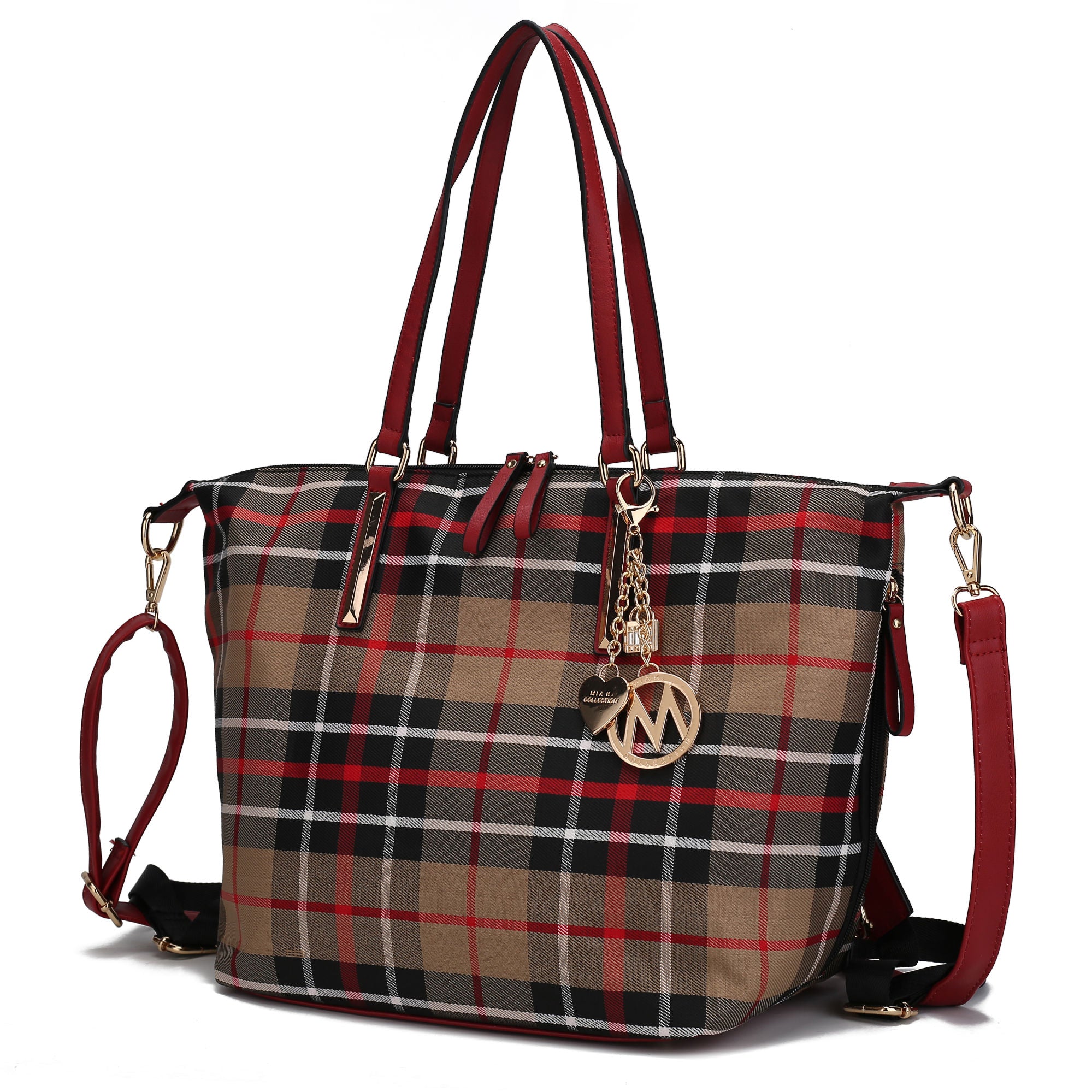 (taupe red)Layla Tote/Backpack Women by Mia k - BagNook