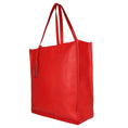 Load image into Gallery viewer, Rue Book Shop Tote - Upcycled Leather - Vibrant Red - BagNook

