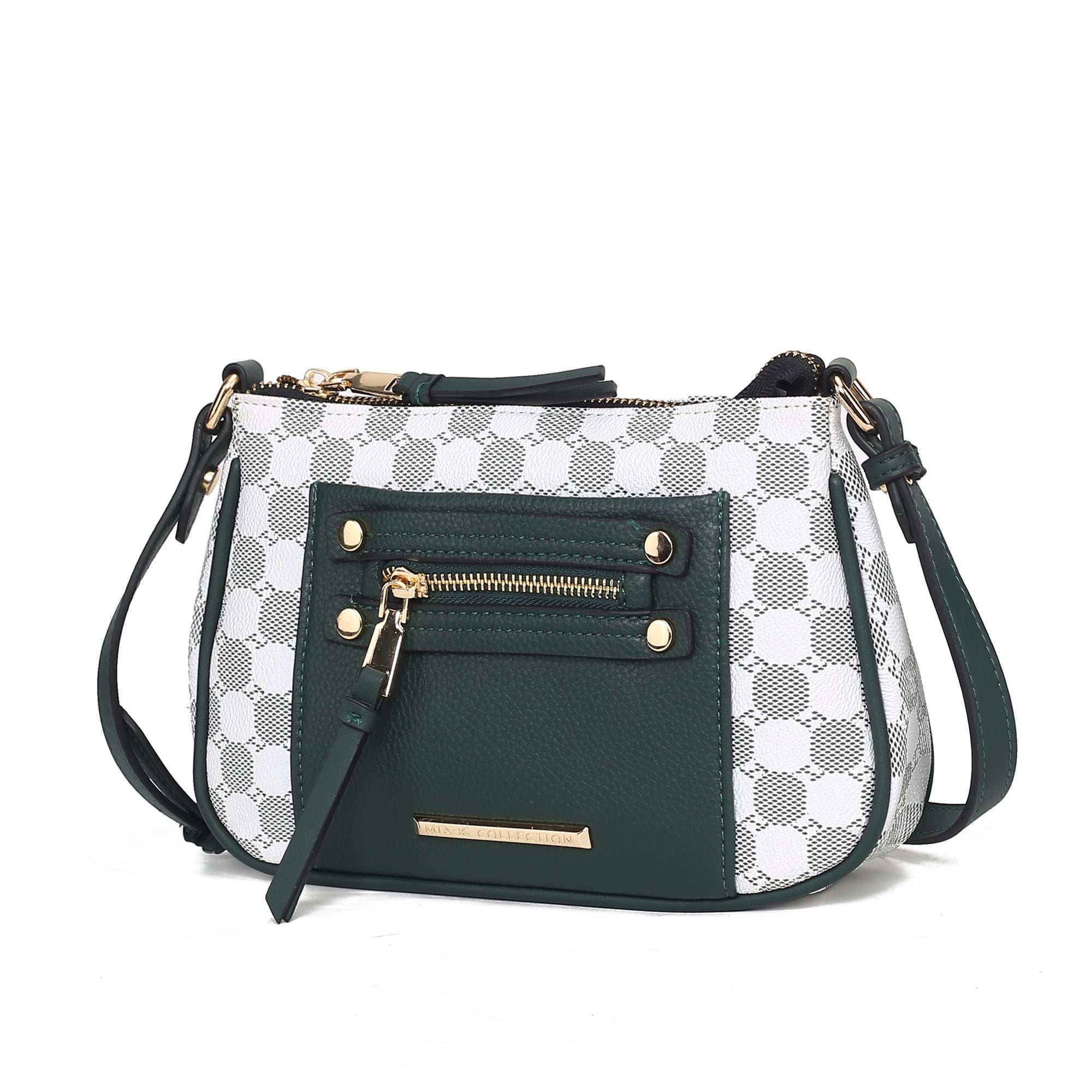 (olive)Essie Circular Print Crossbody Bag by Mia K - BagNook