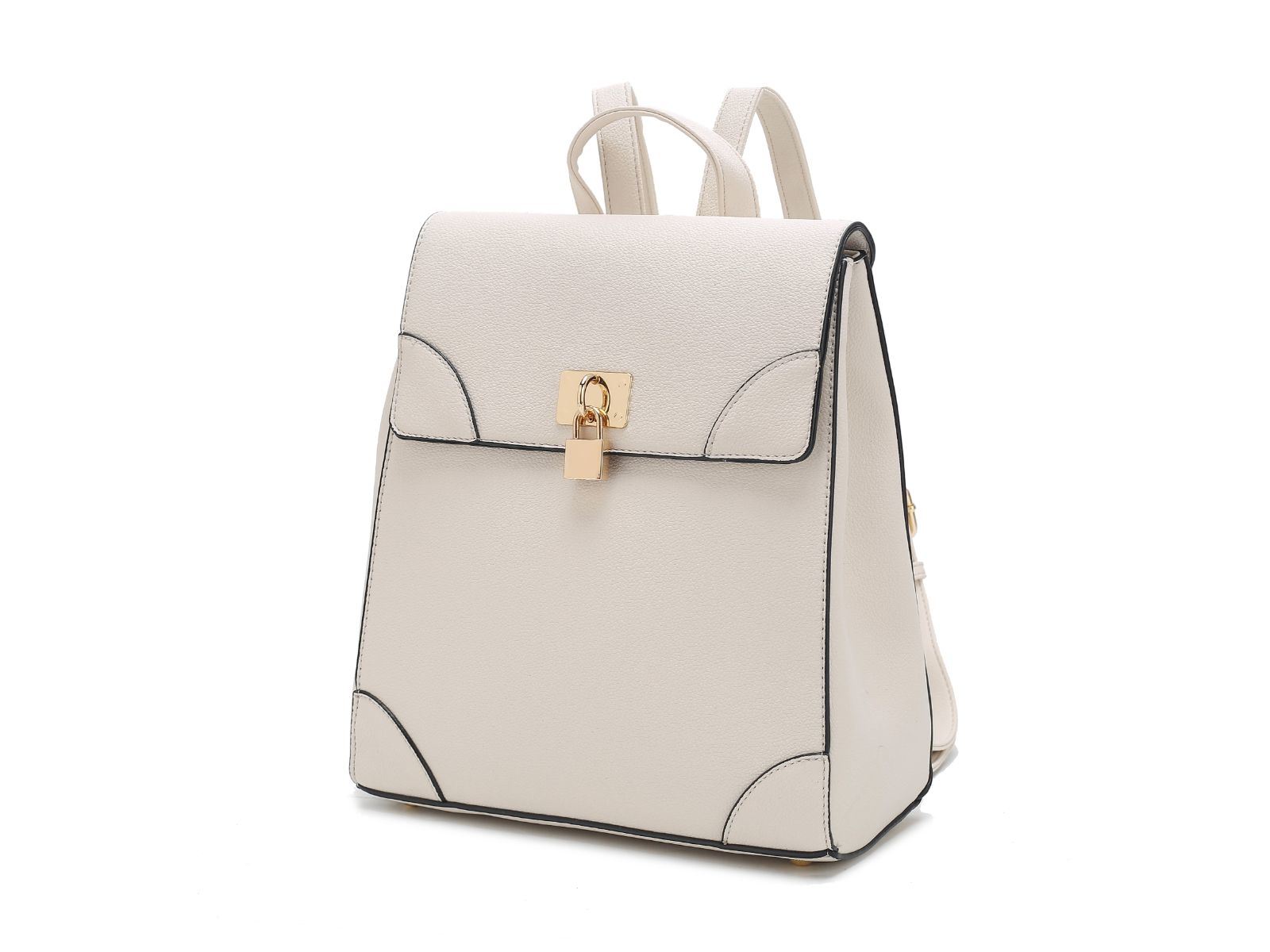 (ivory)Sansa Vegan Leather Backpack by Mia k - BagNook