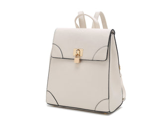 (ivory)Sansa Vegan Leather Backpack by Mia k - BagNook