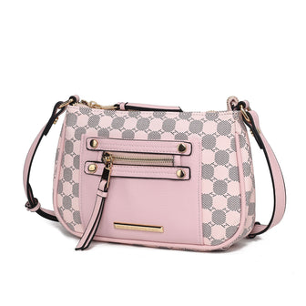 (pink)Essie Circular Print Crossbody Bag by Mia K - BagNook
