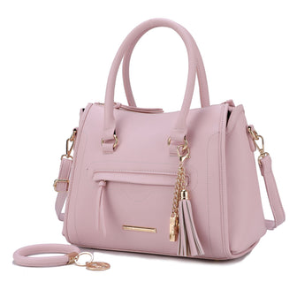 (blush)Valeria Satchel Handbag with Keyring by Mia K - BagNook