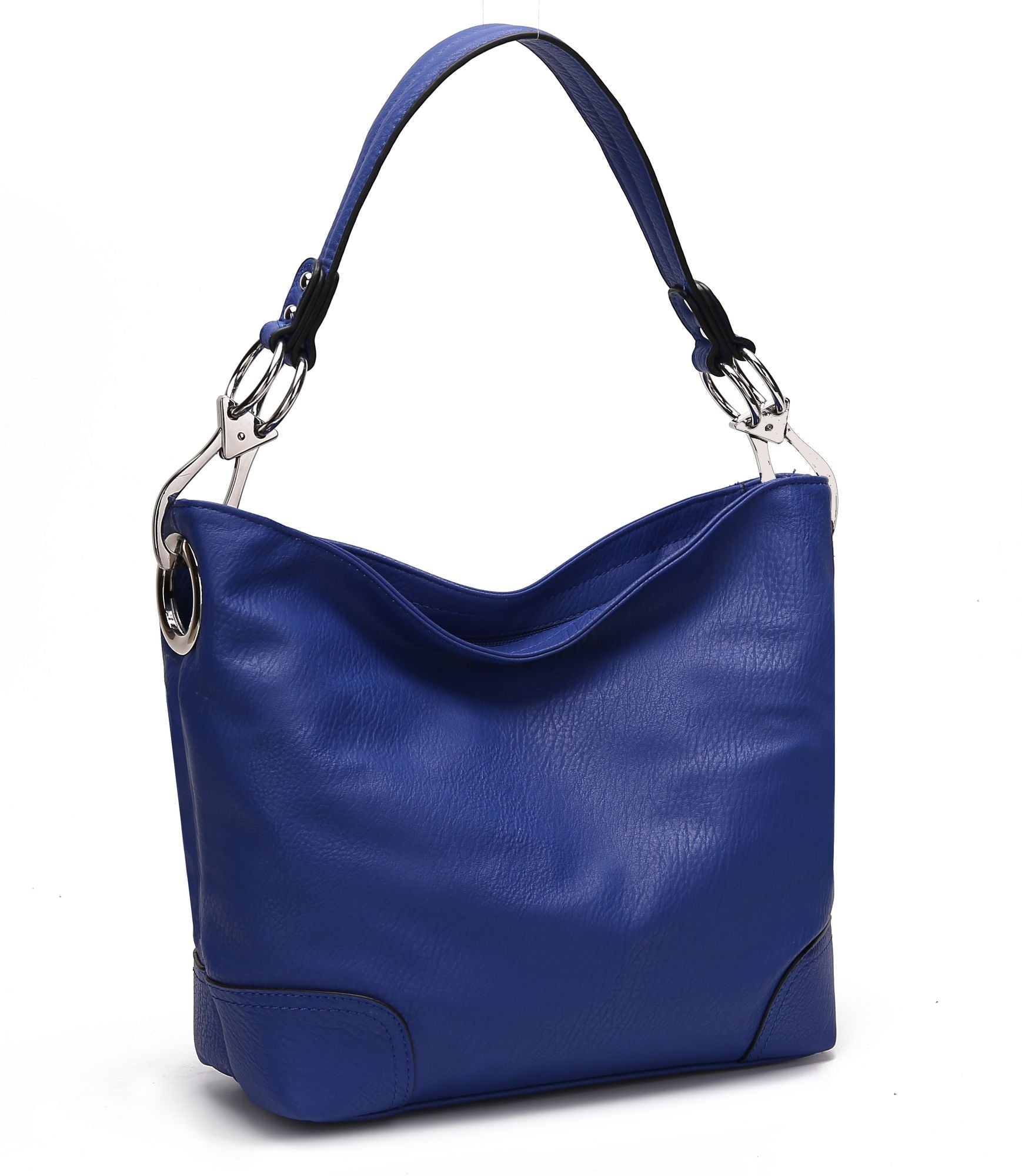 (royal blue) Hobo Bag with Silver-Tone Hardware - bagNook.com