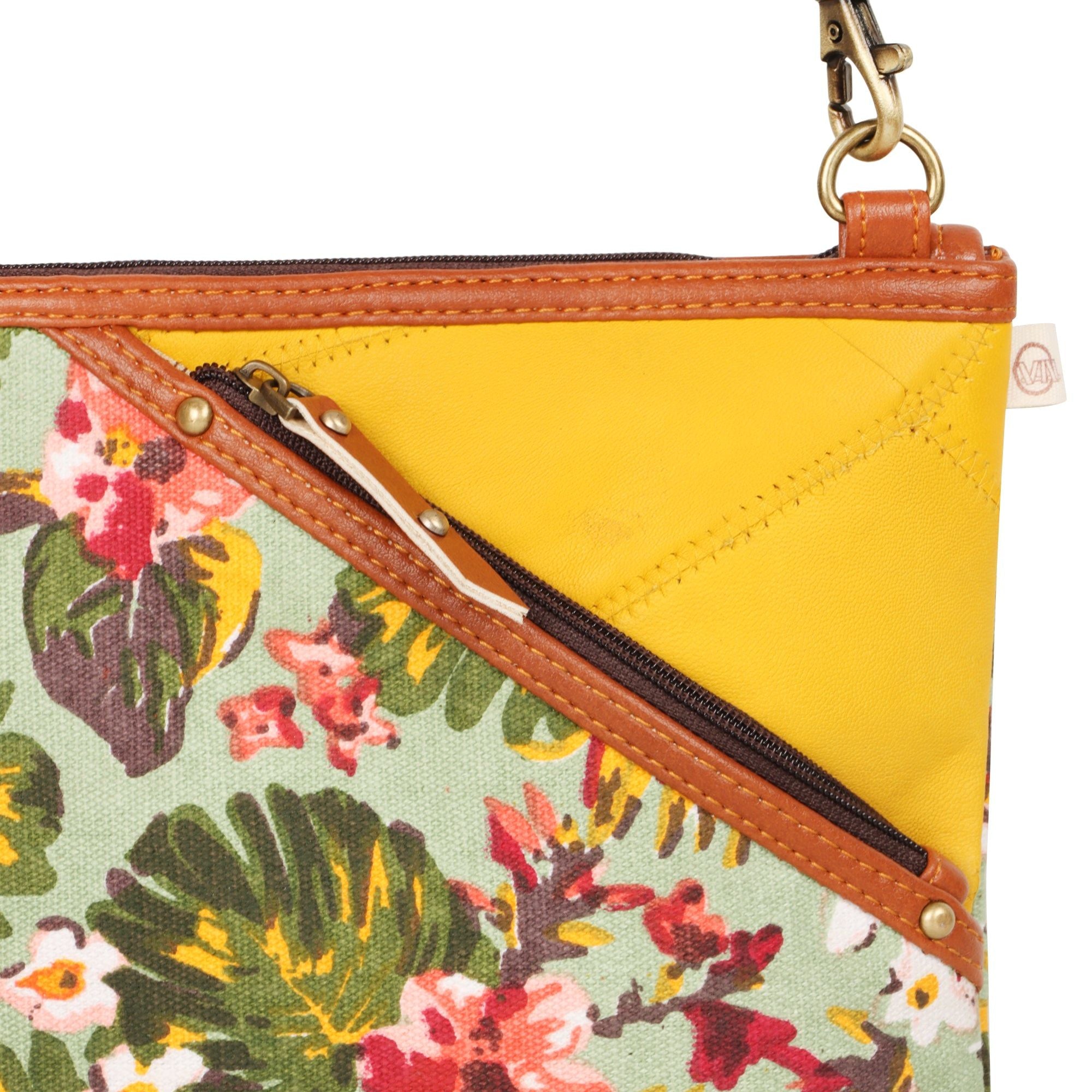 Grayson Wide Crossbody Bag w/ Pocket - Summer Jungle - BagNook