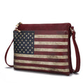 Load image into Gallery viewer, (burgundy)Madeline Vegan Leather Flag Women Crossbody by Mia K - BagNook
